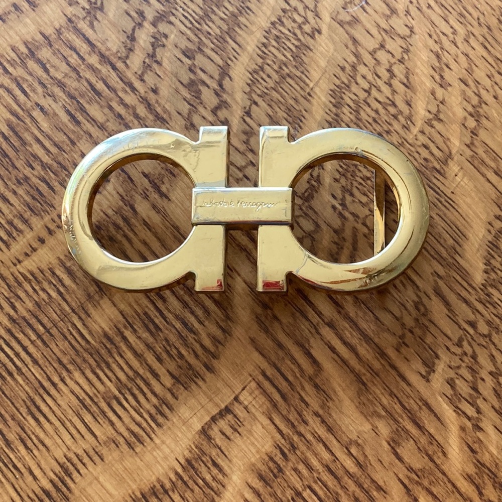 Salvatore Ferragamo gold tone belt buckle